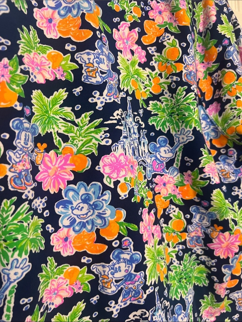 Disney Lilly Pulitzer Navy Floral Half-Zip Pullover - Picture 4 of 4